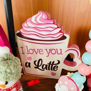 Charming Pink and White Latte Love Sign